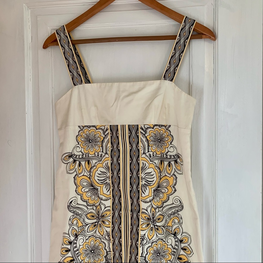 70s Print Mid Mod Babydoll Mini Dress from Loft